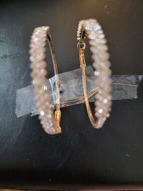 jcpenney Gold-Tone Crystal Hoop Earrings
